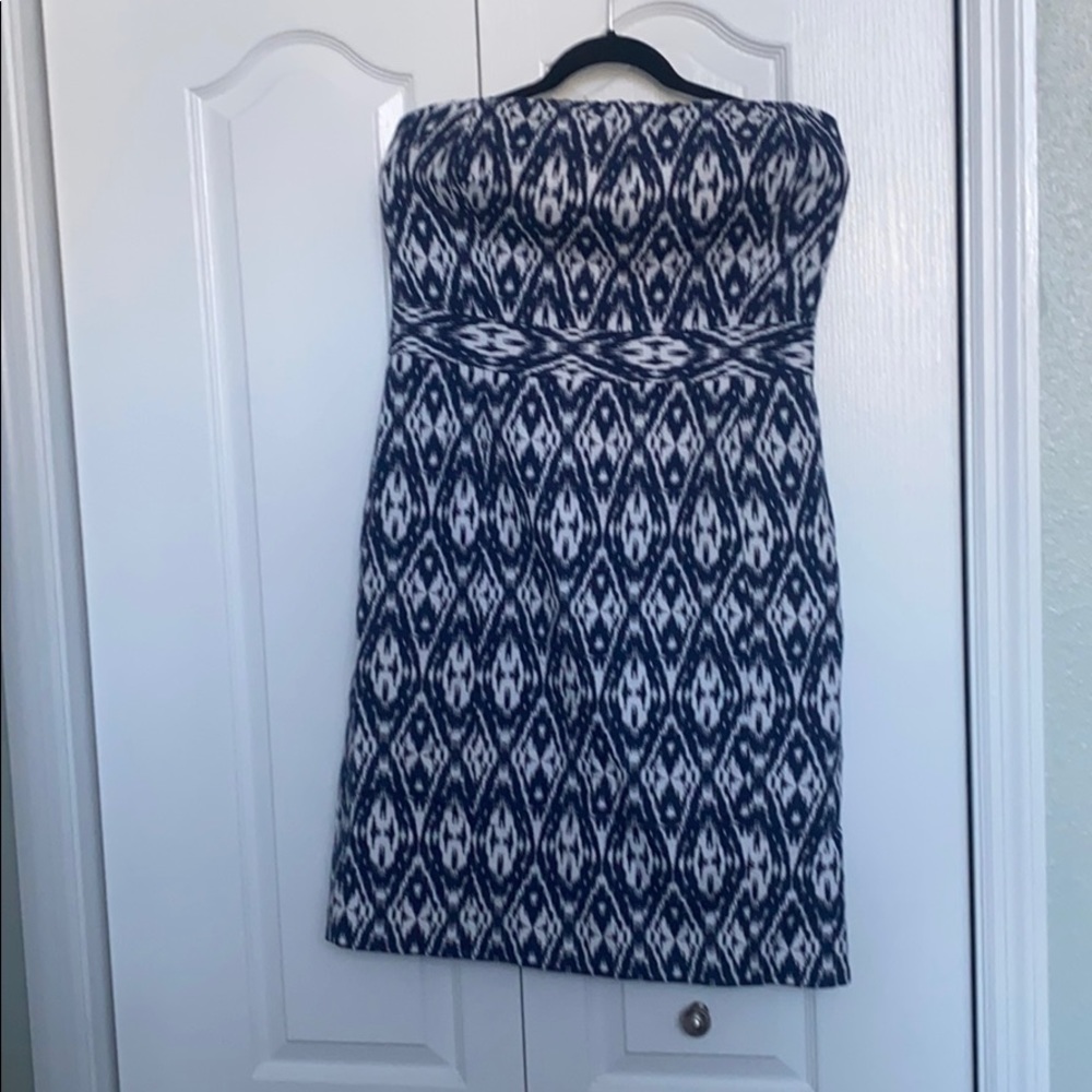 Navy strapless